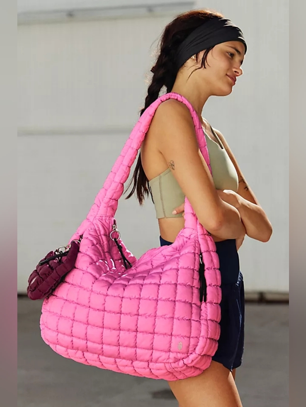FP Movement Quilted Carryall Bag In Bubblegum Pink - Picture 4 of 4